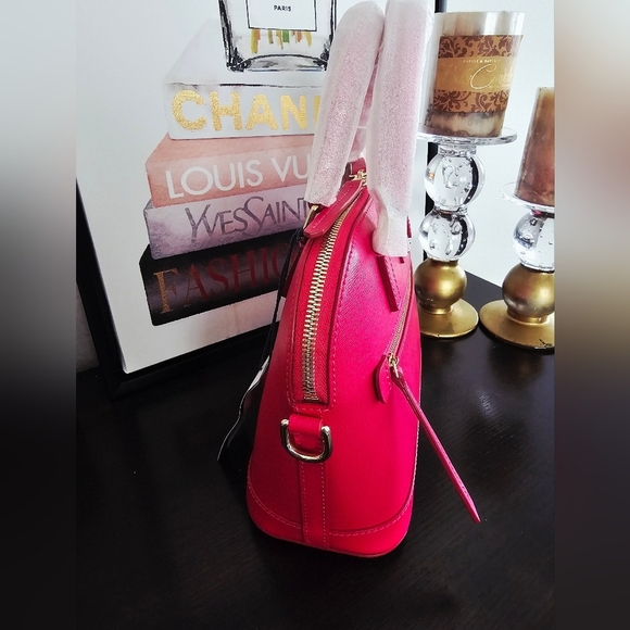 Dooney & Bourke Pink Domed Satchel with Gold Accents. - Picture 8 of 11